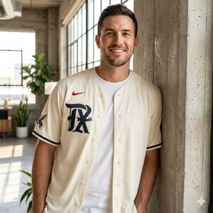 Nike MLB Players 421 Baseball Jersey Cream Men's‎ Authentic Collection - Size XL